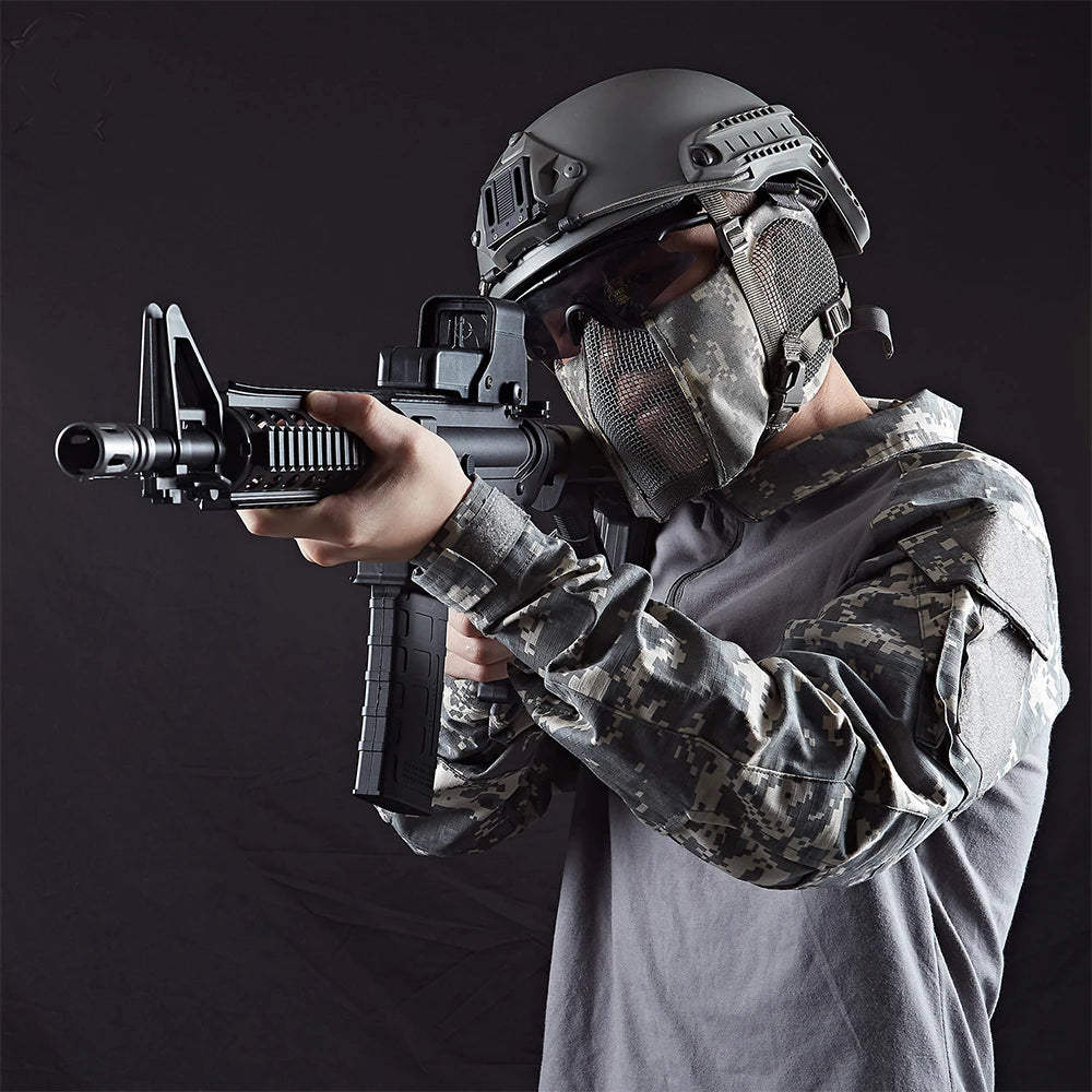 Tactical Airsoft Masks Metal Steel Net Mesh Protect Ears Mask Field Hunting Outdoor War Games Tactical Shooting Paintball Mask