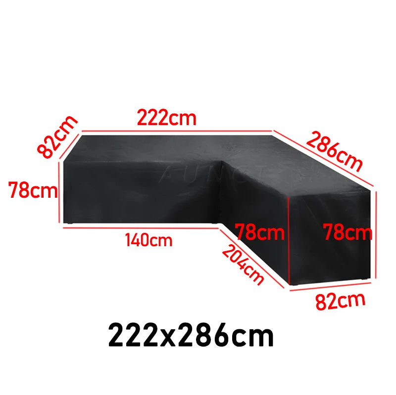 Waterproof L Shape Outdoor Sofa Cover Garden Rattan Corner Furniture Dustproof Patio Protector