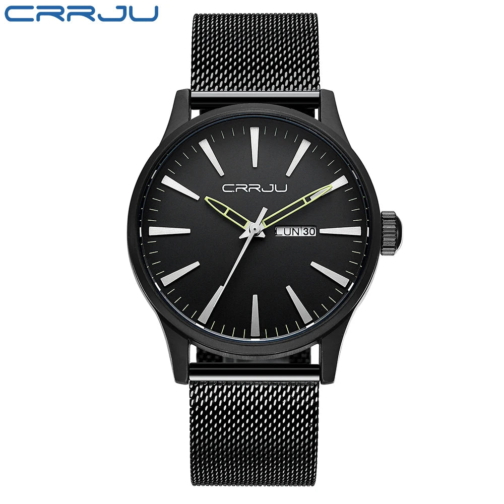 Mens Watches Fashion Stainless Steel Business Watch Luxury Luminous Waterproof Chronograph Quartz Watch Relogio Masculino