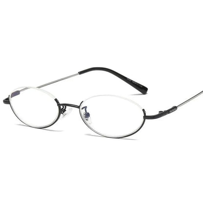 Oval Design Anti-Blue Light Reading Glasses Retro Round Presbyopic Eyewear Half Frame Hyperopia Eyeglasses Unisex+3.5