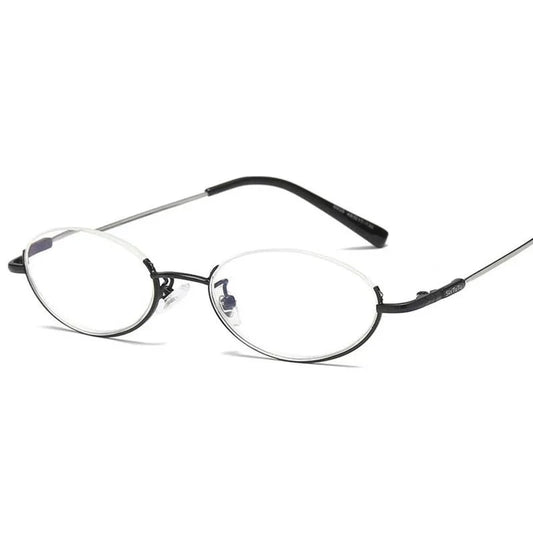 Oval Design Anti-Blue Light Reading Glasses Retro Round Presbyopic Eyewear Half Frame Hyperopia Eyeglasses Unisex+3.5