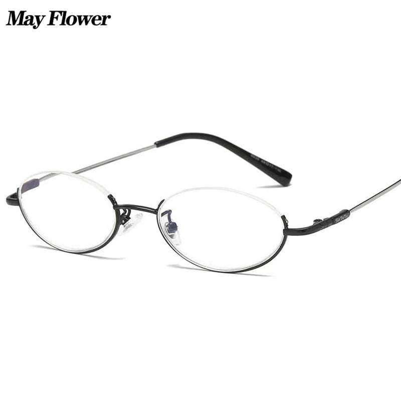 Oval Half Frame Reading Glasses with Lightweight Alloy Frame