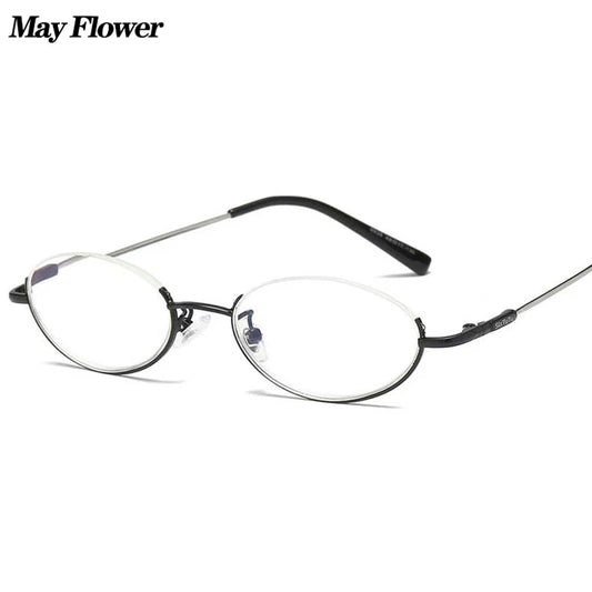 Oval Half Frame Reading Glasses with Lightweight Alloy Frame