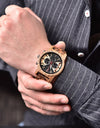 Zebra Handmade Wood Watch Quartz Classic Wristwatch Auto Date Stopwatch