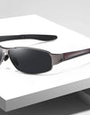 Polarized Square Sunglasses for Men with Metal Frame