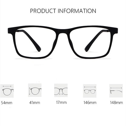 Ultra Light Square Comfortable Large Eyeglasses Pure Titanium Fashion Optical Prescription Glasses Frame Men HR3068