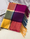 Classic lattice men soft shawl plaid scarves shawl wraps shawl neckerchief headband muffler