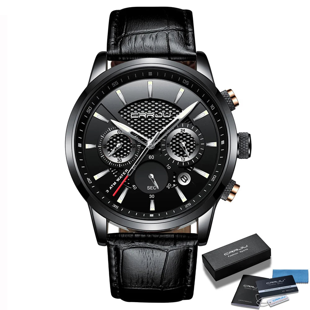 Fashion Sport Quartz Watches Men Luxury Business Leather Watch Waterproof Wristwatches Male Clock Relogio Masculino