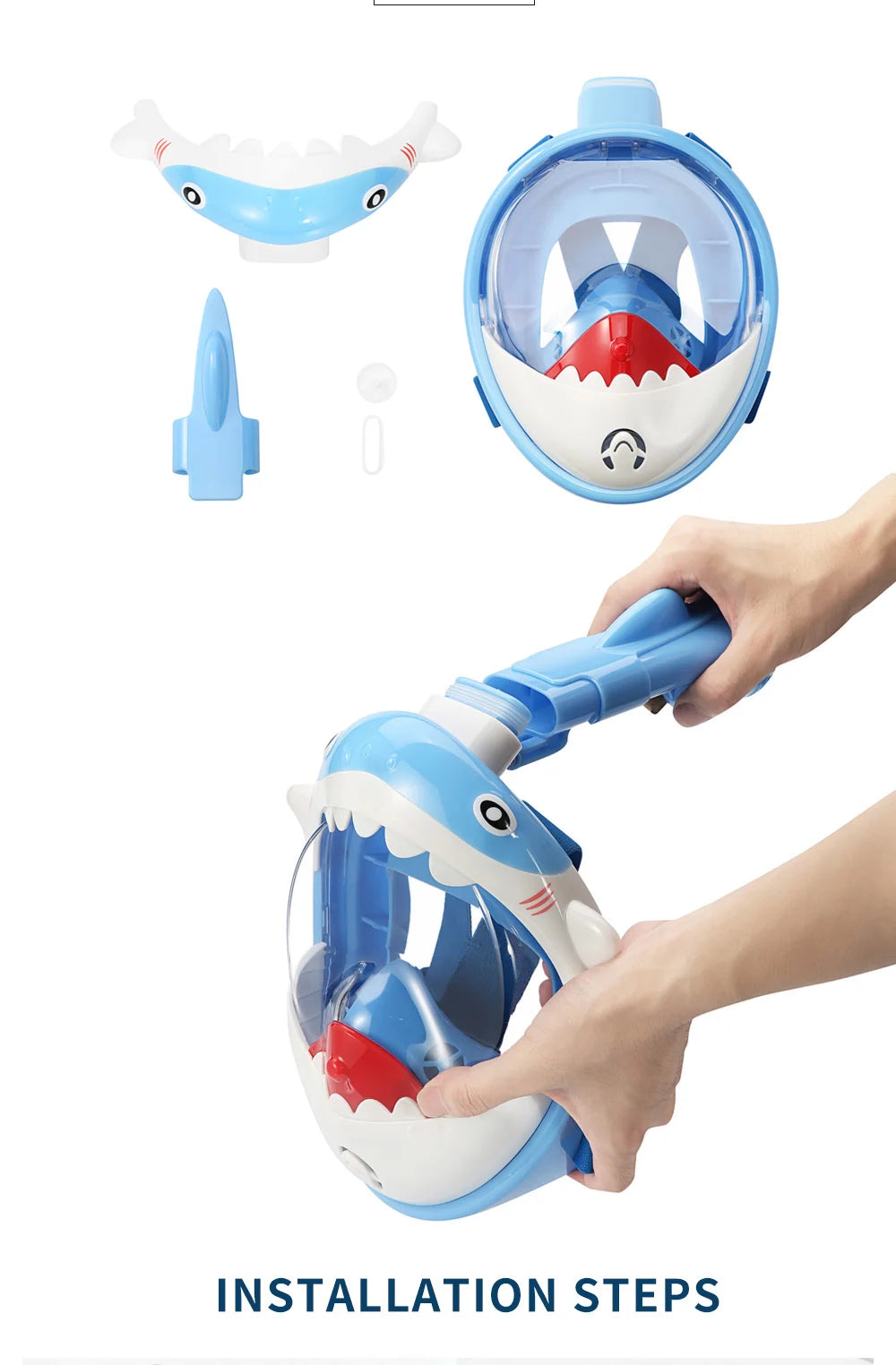 Cartoon Diving Mask Swimming Full Face Snorkeling Mask Boys Girls Underwater Scuba Anti Fog Snorkel Set Equipment