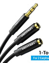 Audio Splitter Jack 3.5 Cable Male to Female Double Jack for Laptop Speaker Headphone Splitter Aux Cable 3 5 Jack Cable
