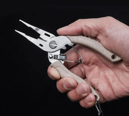 Multifunctional Fishing Pliers Stainless Steel Hook Remover Line Cutter Fishing Tackle Grip Split Ring Pliers Pesca