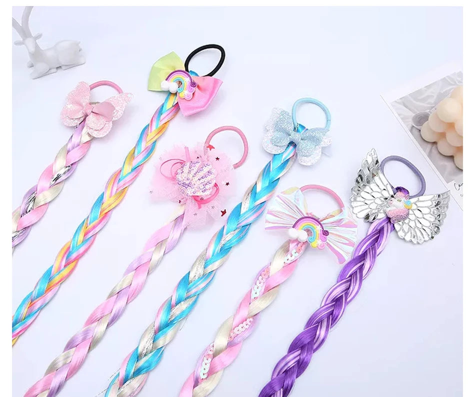 Princess Braid Elsa Headband Hairpiece Cosplay Braided Wigs for Elsa Dress Up Set for Toddler Girls Party Wedding Birthday