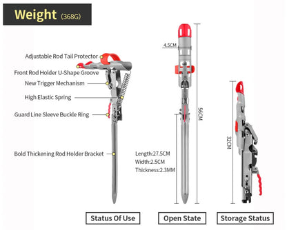 Fishing Rod Holders Automatic Fishing Stainless Steel Pole Tackle Storage 32cm Outdoor Fishing Accessories Bracket