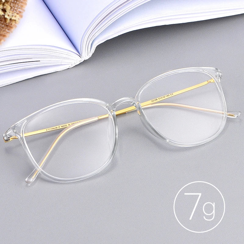 Ultra-light Fashion TR90 Eyeglasses Men Retro Round Pure Titanium Optical Prescription Glasses Frame Women 2212B