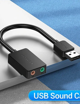 Sound Card USB to 3.5mm Audio Interface Adapter External Sound Card for PC Laptop PS4 Headset Microphone USB Sound Card