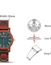 Watch Real Wood Wristband Wristwatches With Roman Numerals in Bamboo Box