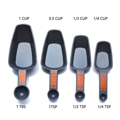 4pc Measuring Spoons Baking Cooking 1/4 Cup To 1 Cup PP Plastic With Scale Coffee Measuring Scoops Kitchen home Tool Accessories