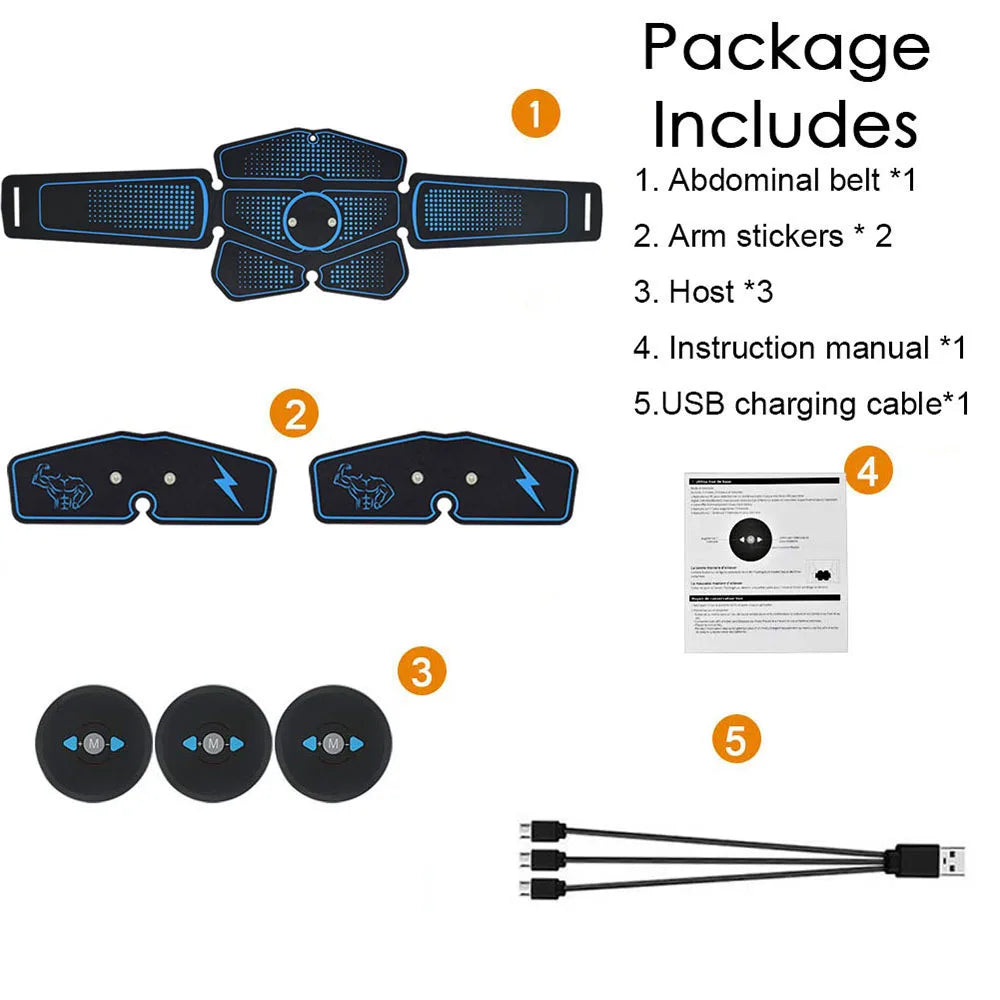 Abdominal Muscle Stimulator Trainer EMS Abs Fitness Equipment Training Gear Muscles Electro stimulator Toner Exercise At Home Gym