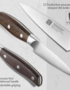 Germany Steel 3.5 " Paring Knife Stainless Steel Anti-Slip Ergonomic Red Sandalwood Handle Fruit Paring Knife Kitchen