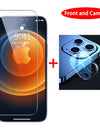 3in1 Front+Back+Lens Full Cover Protective Tempered Glass For iPhone 15 11 12 14 13 Pro Max Clear Screen Protector Glass Film