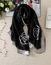Scarf Spring Summer Women Beach Sunscreen Shawl Quality Silk Lady Popular Print Scarves Hijab