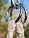 Nordic Style Round Hammock Swing Chair Safety Hanging Hammock Rope Hanging Garden Seat Beige Knitting Rope Swing Balcony Chair