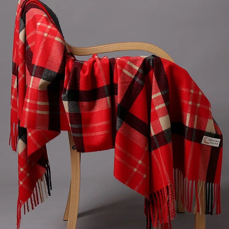 Autumn Winter Warm Cashmere Scarf Dot Pattern Long Tassels Women Thicken Wrap Shawl Lady muffler Wool Pashmina