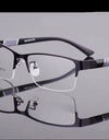 Metal Half Frame Male‘s Reading Glasses Square Fashion Eyeglasses Women Business Anti-Blue Diopter Glasses+4