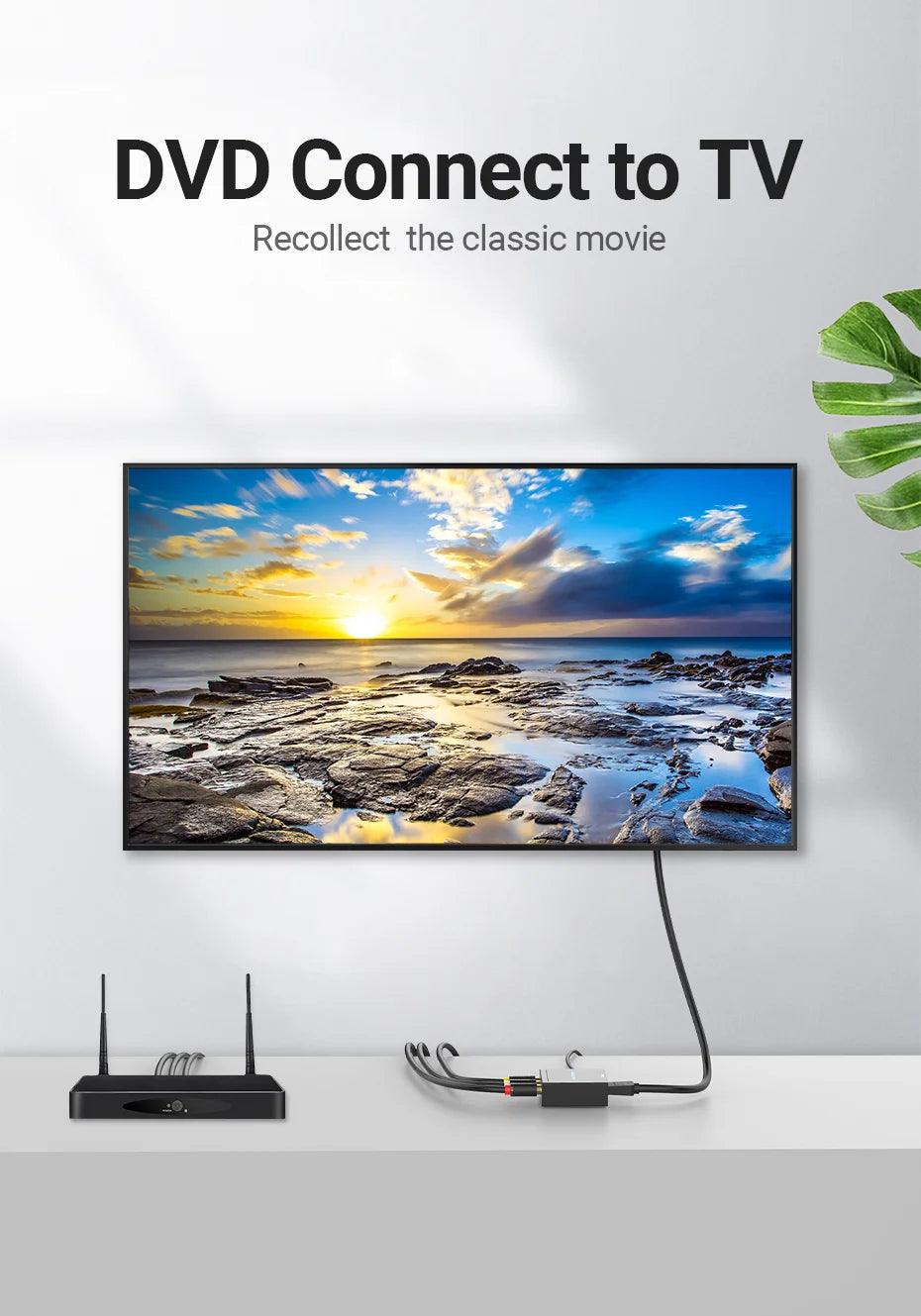 AV to HDMI Converter HDMI to RCA Video Adapter with Mini USB Power Cable for TV Box Projector  HDMI to AV