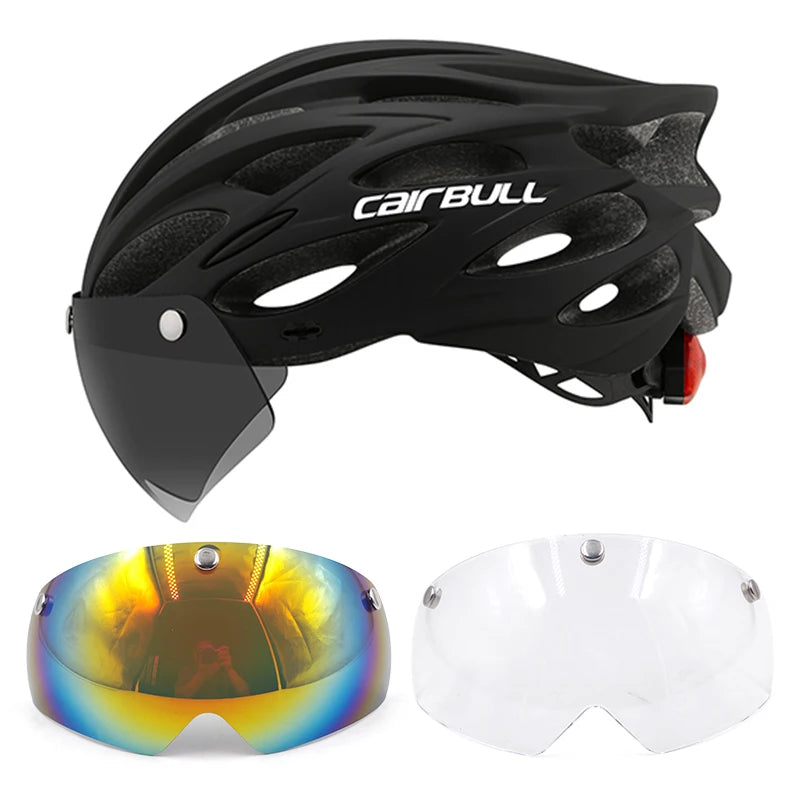 Lightweight LED Cycling Helmet With Visor For Road And Mountain Bike