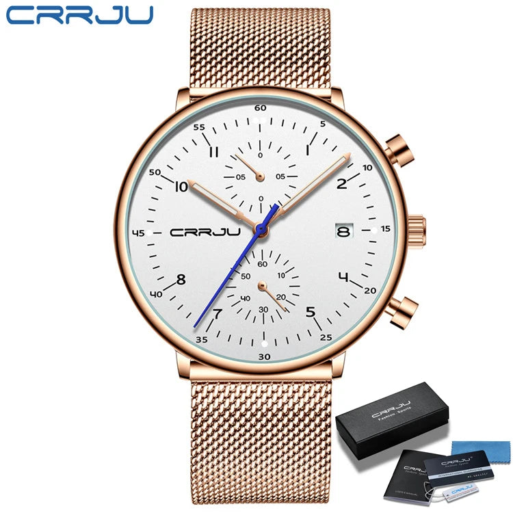 Mens Watch Top Luxury Brand Men Stainless Steel WristWatch Men's Military waterproof Date Quartz watches relogio masculino