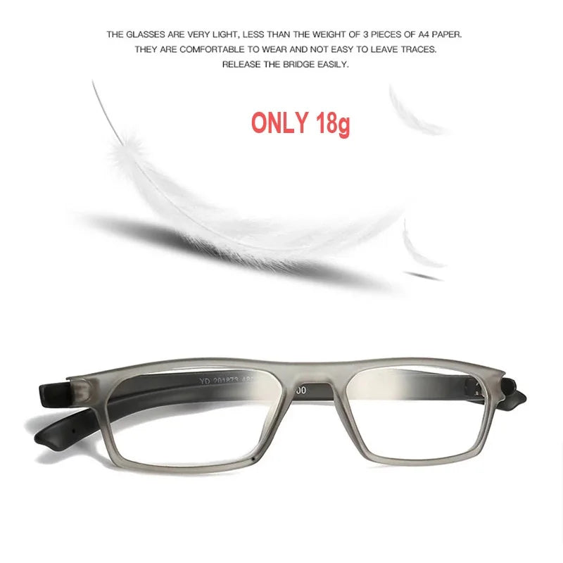 Reading Glasses Rectangular Frame Readers Longer Legs Magnifying Glasses Reading Magnification Strength+1.0 to3.5