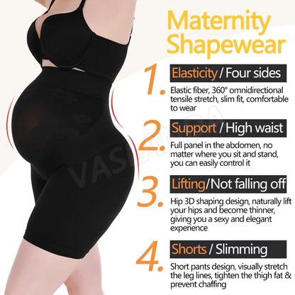 Maternity Shapewear for Under Dresses Pregnant Women Shorts Seamless Pregnancy Underwear Over Belly Support Panty Short Pants