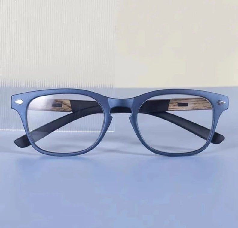 Square Retro Vintage Wood Reading Glasses Men Dioptric Glasses Women Glasses For Sight Plus Wood Grain +1.5+2+3.5+4