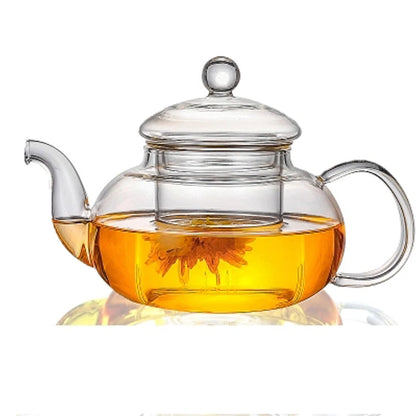 Elegant Glass Tea Set Borosilicate Glass Teapot With Cups Bamboo Tea Tray Tea Set Kettle Warmer Glass Teapot