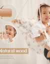 Let‘s Make Baby Swing Chair Canvas Hanging Wood Recliner Children Baby Rocker Toy Safety Baby Bouncer Outside Chair Toy Rocker