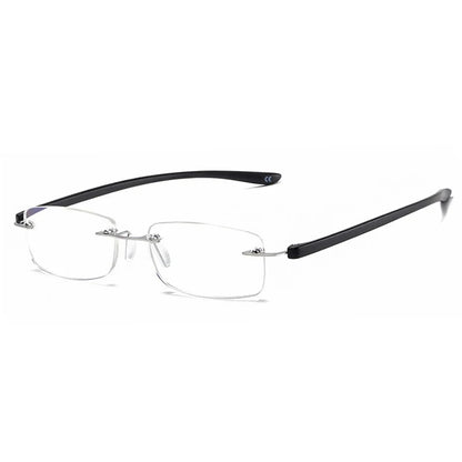 Rimless Reading Glasses Anti-Blue Light Presbyopia Spectacles Eyewear Ultralight Square Frameless Hyperopia Eyeglasses