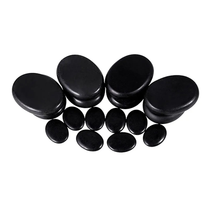 Black Natural Massage Stones Massage Lava Energy Massage Set Hot Spa Rock Basalt Body Beauty Health Care Stone