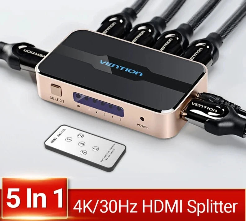 HDMI Splitter 5 in 1 out 4K/30Hz HDMI 5x1 3x1 Adapter for XBOX 360 TV Mi Box Switch PS5 PS4 3 in 1 out HDMI 2.0 Switcher