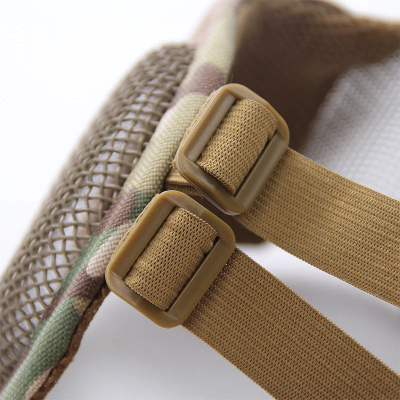 Tactical Airsoft Masks Metal Steel Net Mesh Protect Ears Mask Field Hunting Outdoor War Games Tactical Shooting Paintball Mask