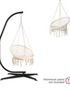 Nordic Style Hammock Chair Tassels Dreamy Round Hanging Chair Cotton Rope Macrame Swing Chairs