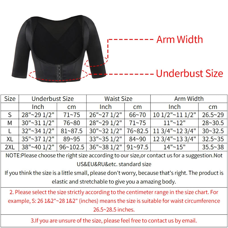 Upper Arm Shaper Post Surgical Slimmer Compression Sleeves Humpback Posture Corrector Tops Women Shoulder Shapewear Back Support