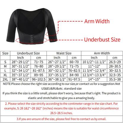 Upper Arm Shaper Post Surgical Slimmer Compression Sleeves Humpback Posture Corrector Tops Women Shoulder Shapewear Back Support