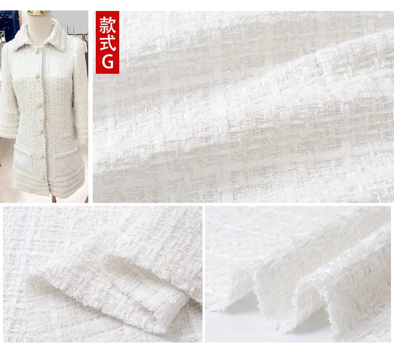 0.5M/1M/2M/3M High Quality fiber plaid woven tweed fabric for garment DIY coat clothing sewing quilting Cloth by the meter