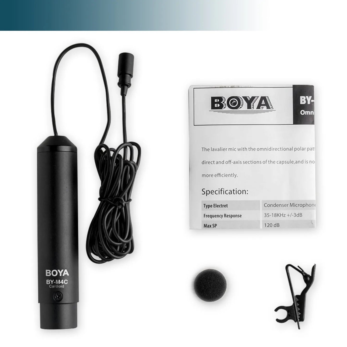 Microphone Professional Clip-On Cardioid XLR Lavalier Microphone Mic for Sony Canon Panasonic Camera Camcorders