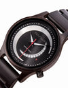 Quartz Watches Show Date Display Zebra Enboy Wood Wristwatch Moon Shape