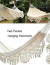 Hammock Boho Style Brazilian Macrame Fringed Deluxe Double Hammock Net Swing Chair Indoor Hanging Swing