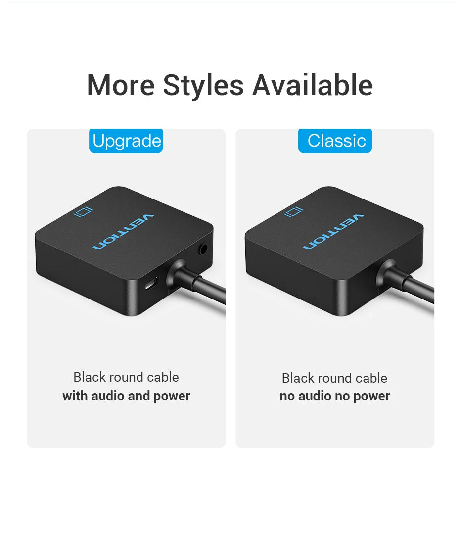 HDMI to VGA Adapter Male to Female Converter 1080P VGA to HDMI With 3.5 Jack Audio Cable for Laptop TV Box HDMI to VGA