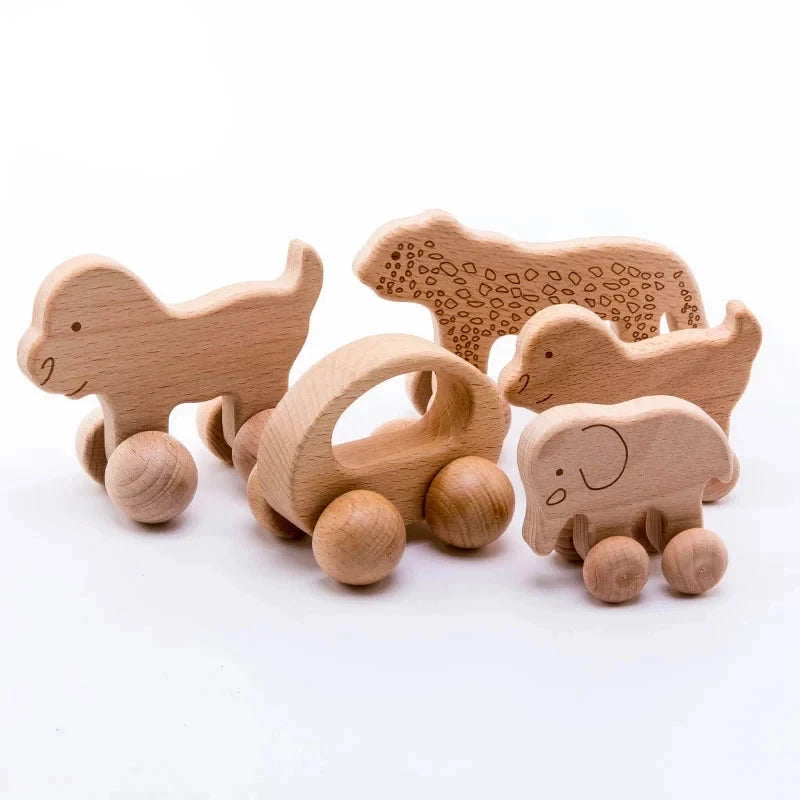 Wooden Child Block For Babies BPA Free Organic Beech Animal Shape Baby Toy Car Montessori Toys Brain Game Handmade Crafts Gifts