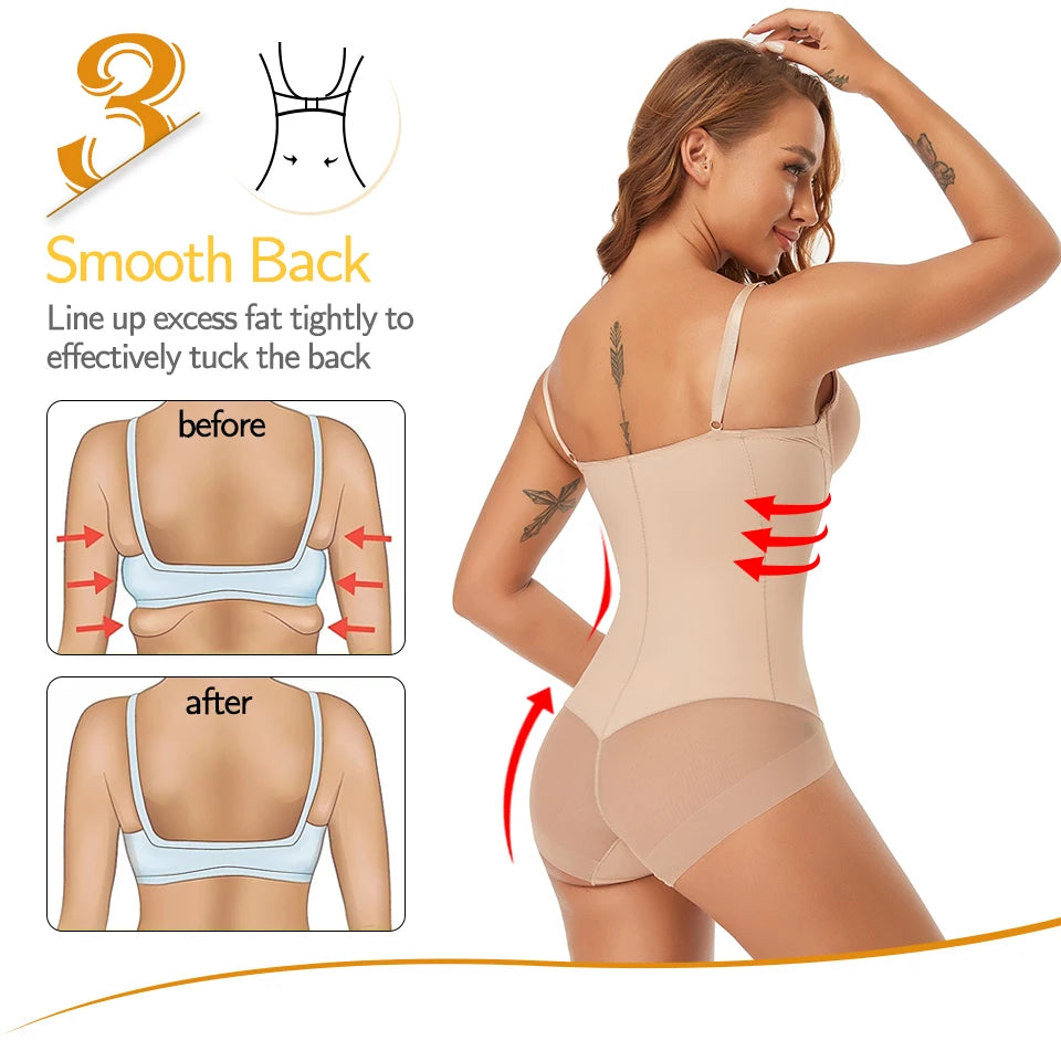 Women Shapewear Bodysuits Waist Trainer Vest Slim Full Body Shaper Built-In Bra Camisole Tops Tummy Control Slimming Underwear